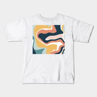 Muted Retro Marbled Swirl Kids T-Shirt